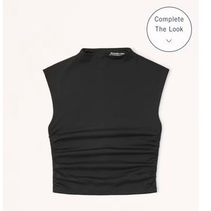 Abercrombie & Fitch Ruched Mockneck Top